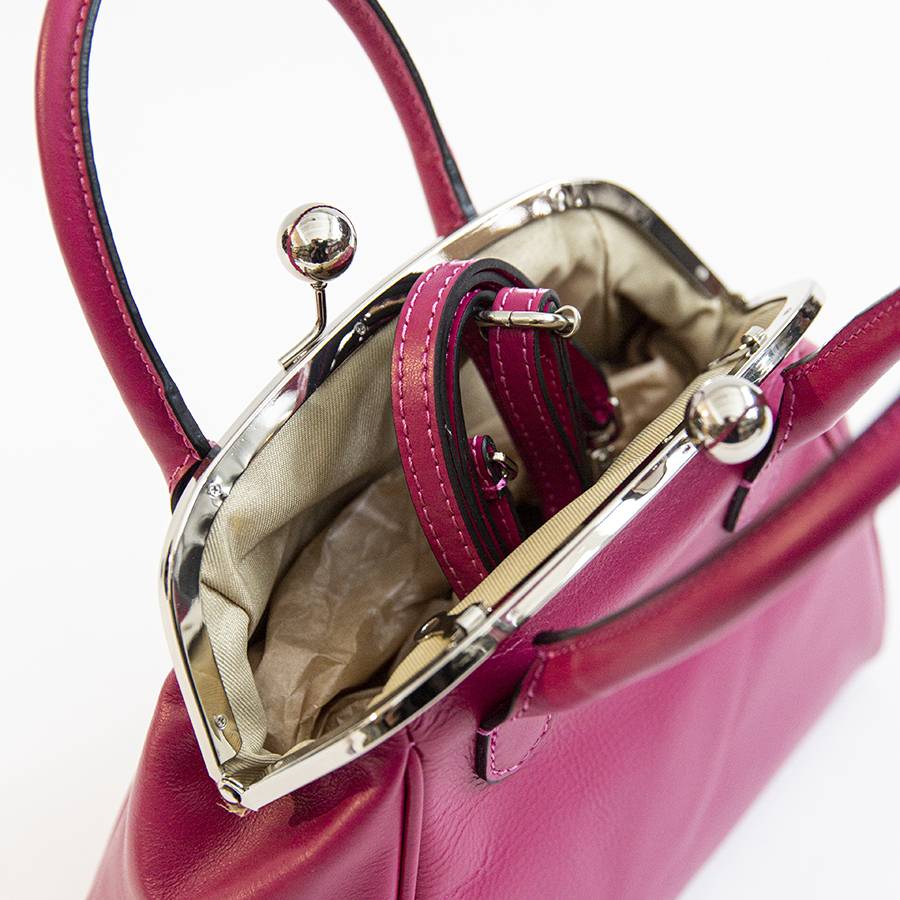 Laura Di Maggio NONNA – Borsa a clutch in nappa fuxia In Vendita
