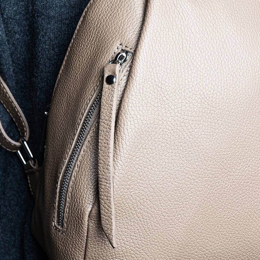 Laura Di Maggio ZIP – zainetto in pelle dollaro beige In Saldo