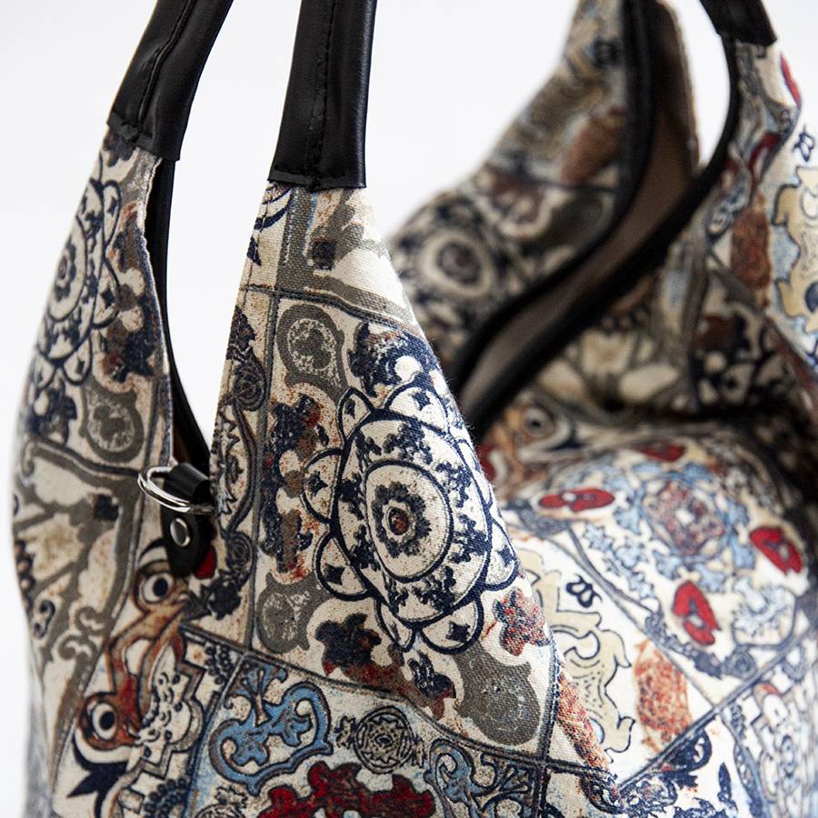 Laura Di Maggio ELSA MAXI – Maxi sacca in pelle e tessuto multicolore Sottocosto