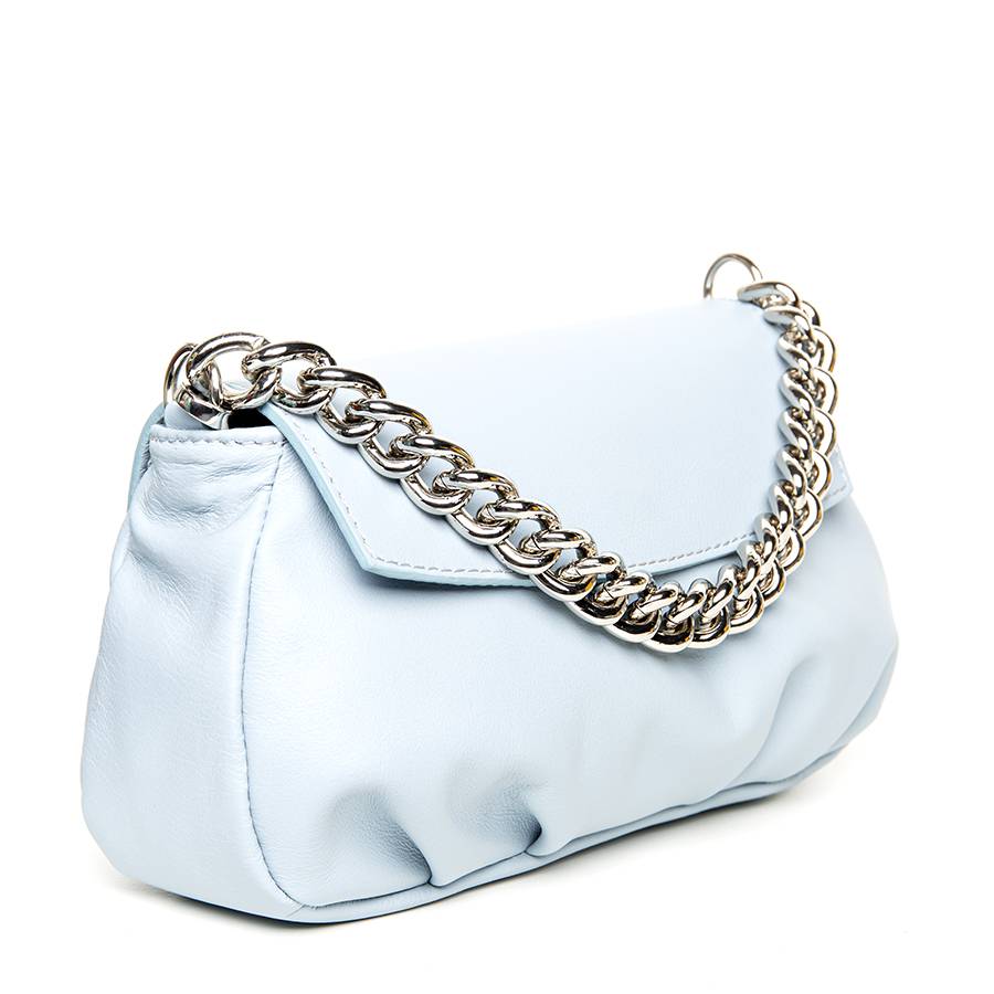 Laura Di Maggio BONBON – Borsa da sera in pelle soft azzurra Consegna Veloce