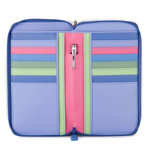 Mywalit Portafoglio multifunzione con zip su tre lati e tracolla Viola Novità