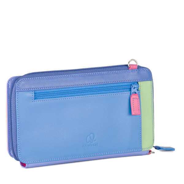 Mywalit Portafoglio multifunzione con zip su tre lati e tracolla Viola Novità