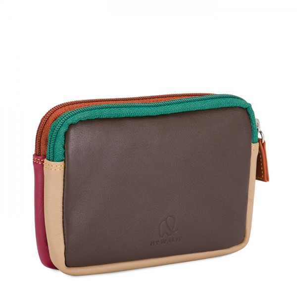 Mywalit Portafoglio/Astuccio in Pelle con doppia Zip Bosco In Vendita