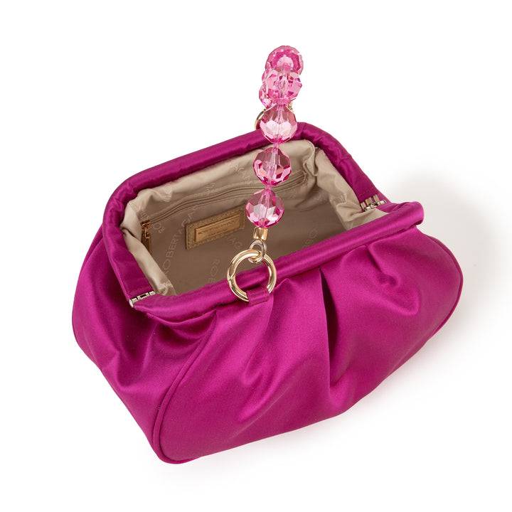 Roberta Gandolfi Sirenetta Puffy mini bag in raso di seta e manico gioiello Sconto