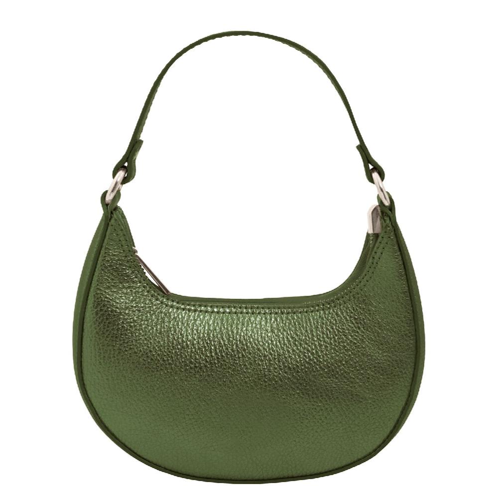 Tuscany Leather Metallic Leather Handbag With Chain Strap Presa
