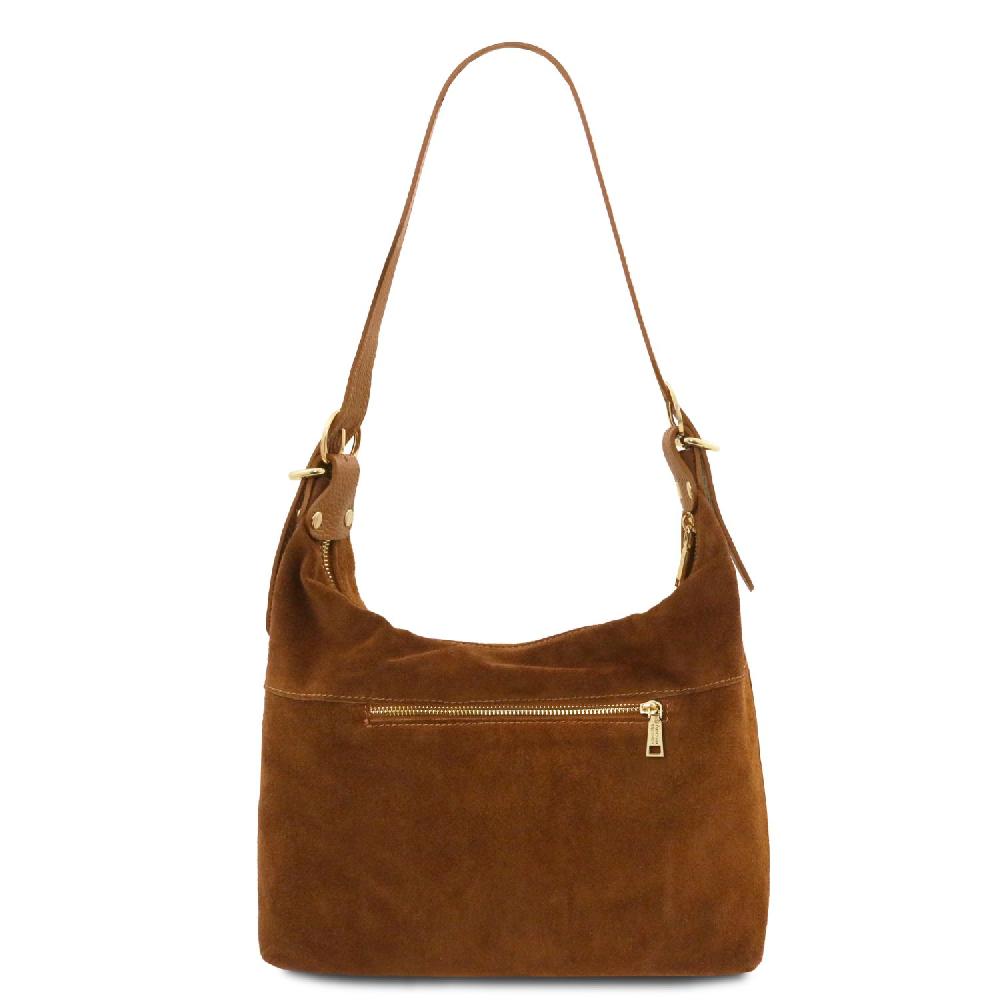Tuscany Leather Bolso de asa Larga en Piel Agamuzada 2025