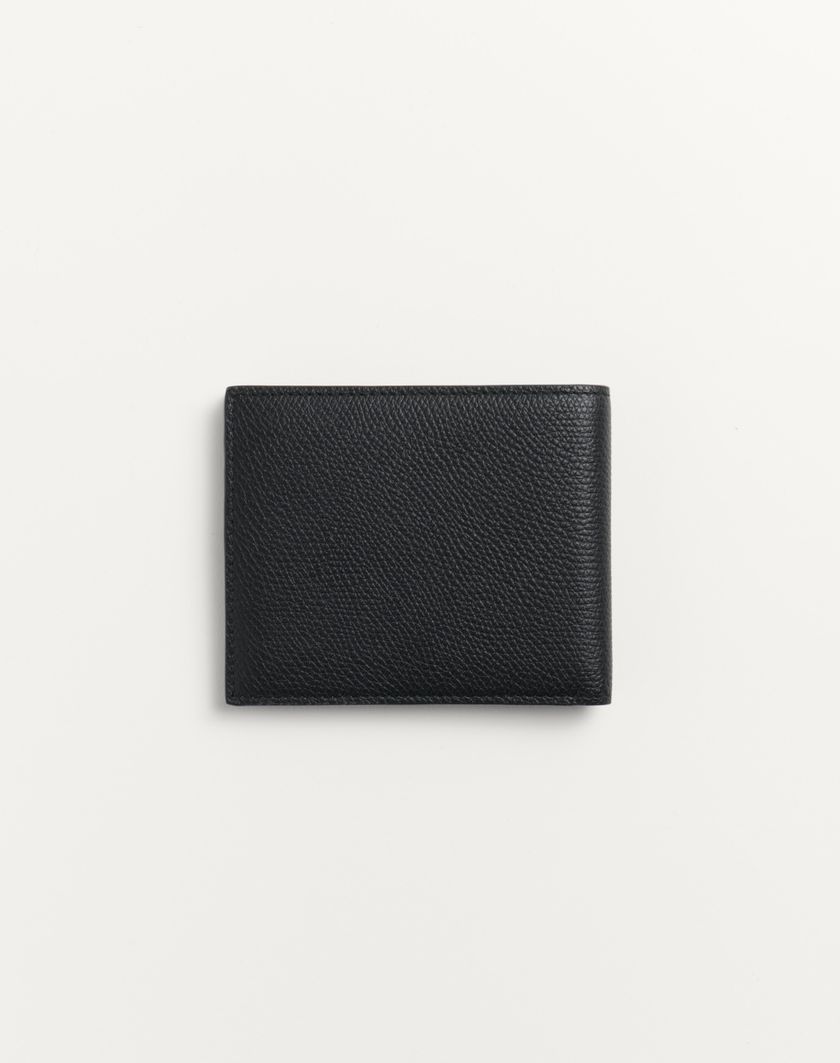 Valentino Handbags Portafoglio Vlogo Signature In Vitello Granato per Uomo in Nero | Valentino IT Saldi Di Fabbrica