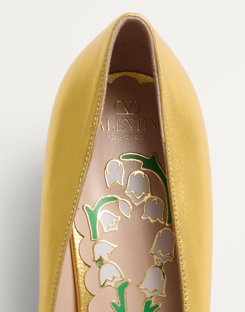 Valentino Handbags Décolleté Bowow In Nappa Laminata 45mm per Donna in Oro | Valentino IT Acquista Ora