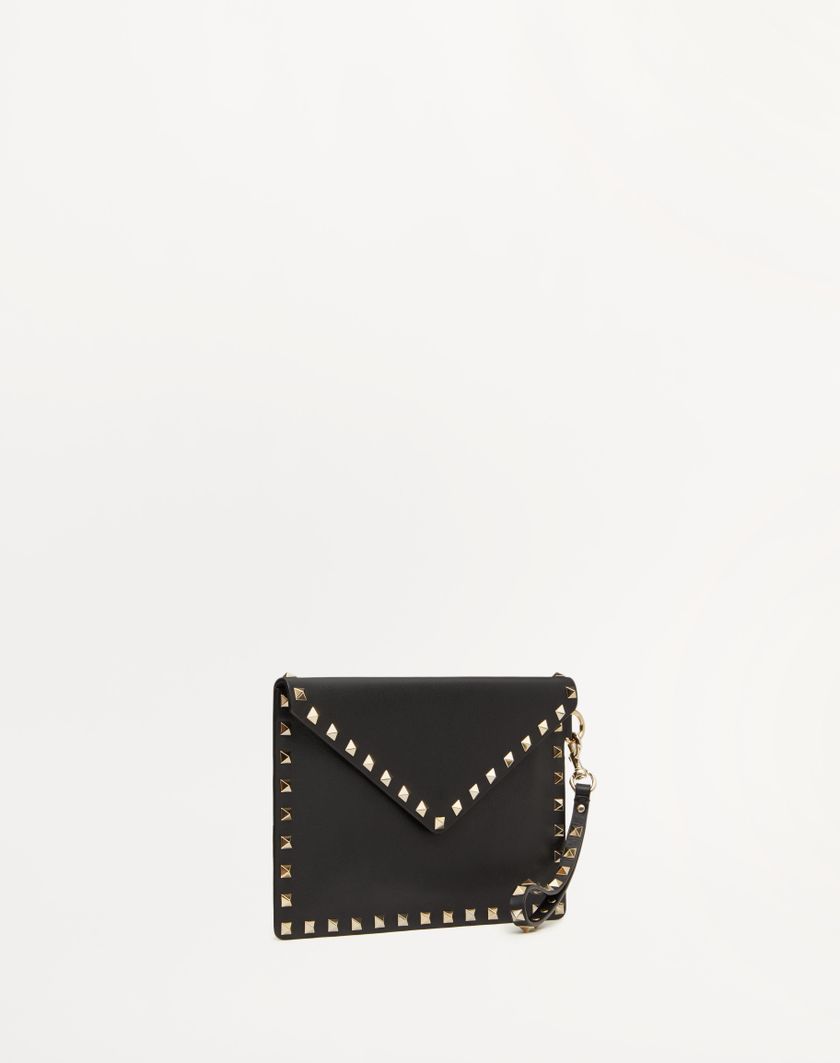 Valentino Handbags Pouch Rockstud In Vitello per Donna in Nero | Valentino IT Qualità