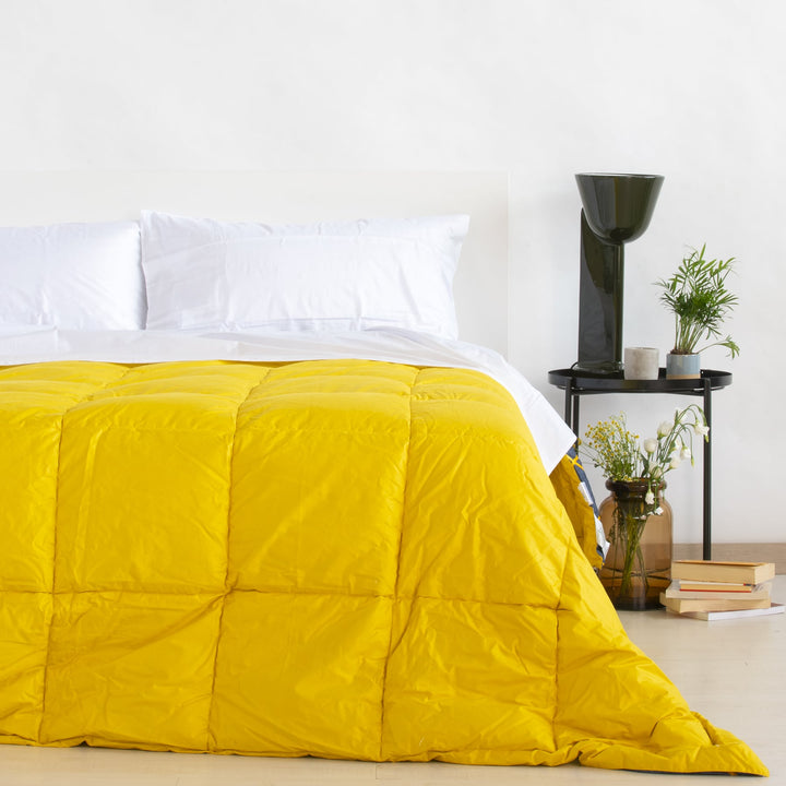 Zenoni & ColombiTrapunta Invernale Double Face in Raso 100% Piuma d'Oca - Favo Blu Promozione