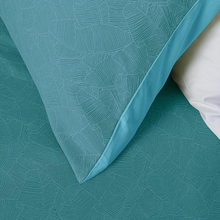 Zenoni & ColombiCopripiumino in cotone con federe Jacquard Giungla Azzurro Acqua Saldi