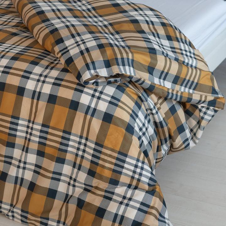 Zenoni & ColombiCopripiumino Nottingham in 100% Raso di Cotone Stampato Fantasia Tartan con Federe In Linea