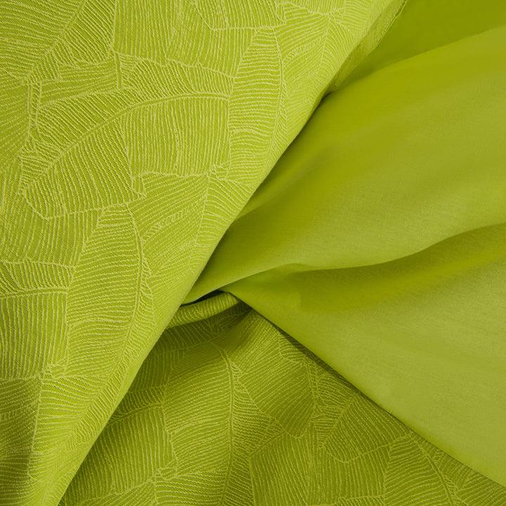 Zenoni & ColombiCompleto Lenzuola Matrimoniale con balza in Jacquard Giungla Verde Mela Soddisfazione Garantita
