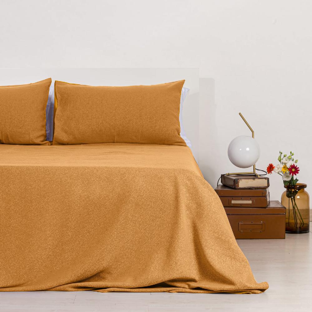 Zenoni & ColombiCompleto copriletto con federe in cotone Jacquard Keppler Ambra Italia