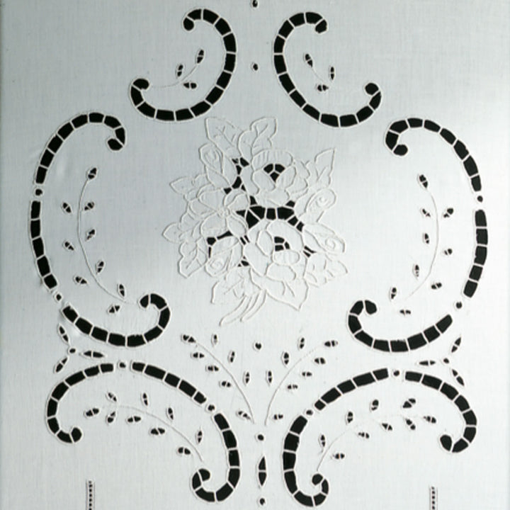 Zenoni & ColombiTenda ricamata a mano in misto Lino Made in Italy variante Isabelle Vendita Calda