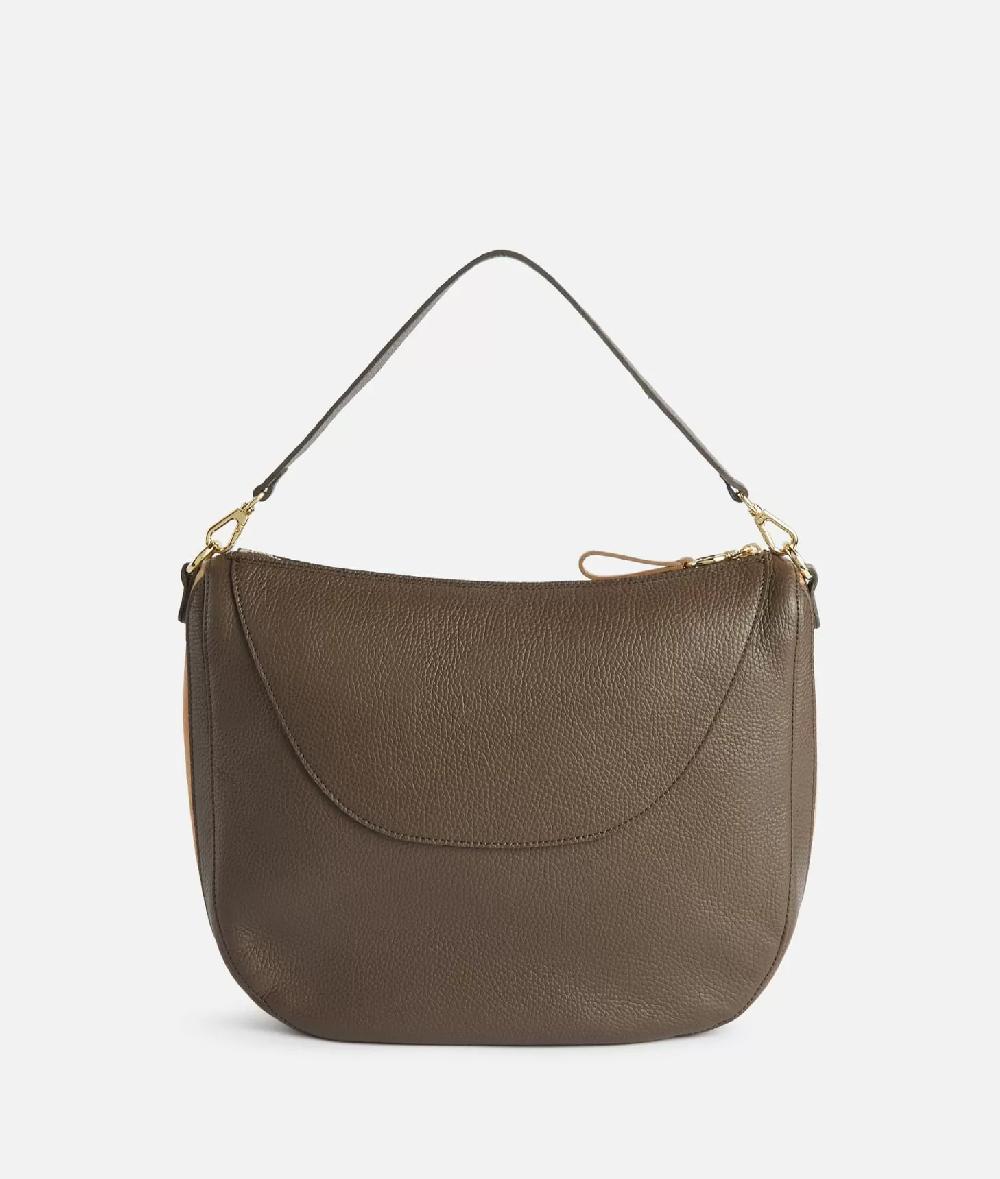 Alviero martini 1a classe Universe Leather tracolla a mezzaluna media Taupe Scuro Saldi Di Fabbrica